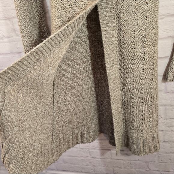 M It's Our Time Knit Long Cardigan with Wooden Buttons Y2K Women's Size S Taupe - Picture 5 of 10